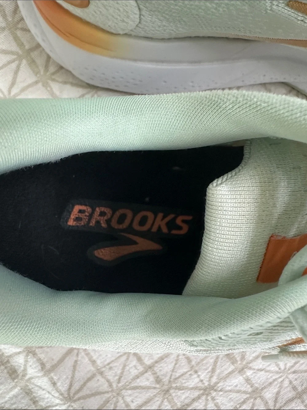 Brooks Ghost 16 Women’s Mint Green and Orange Running Shoes